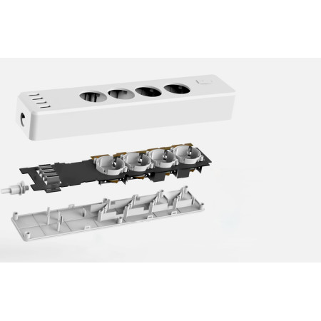 Meross Πολύπριζο Ασφαλείας 4 Θέσεων με 4 USB και Καλώδιο 1.8m (MSS425FHK EU ) Λευκό